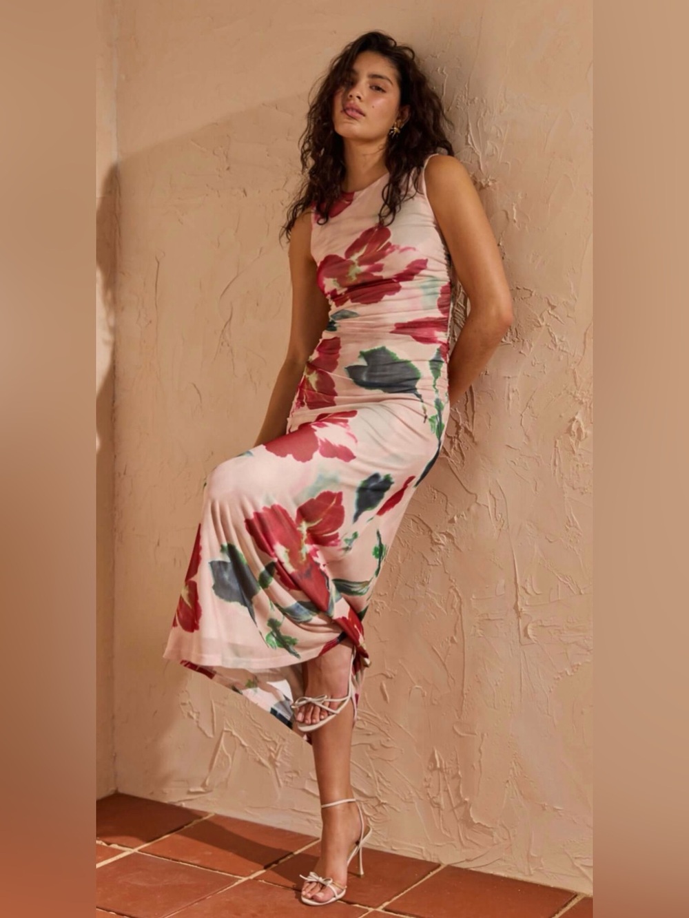 MINKPINK Pink Floral Sleeveless Maxi Dress